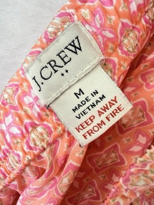 J Crew Pajama Pants Medium Satin Pink Print Womens
