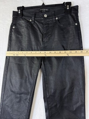 Banana Republic Coated Jeans Black 27 4 Petite Womens Slim High Rise Denim