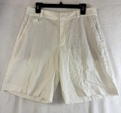 Gap Linen Blend Shorts 8 365 Women Low Rise Trouser Off White Pocket 9”