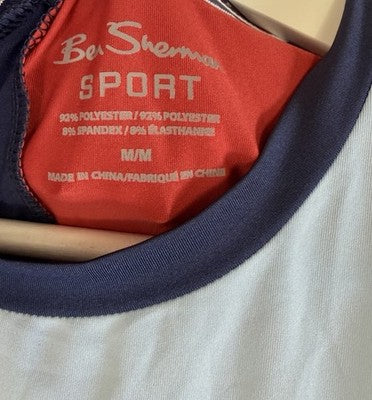 Ben Sherman Pickleball Shirt Medium Mens Red Blue New NWT