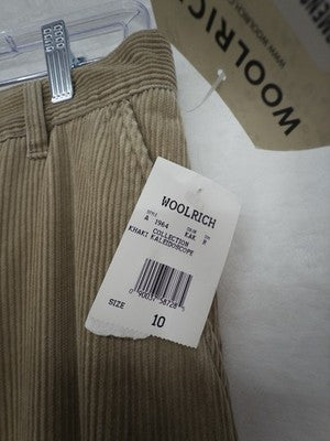 Woolrich Womens Corduroy Pants 10 Beige Tan High Waisted New NWT *FlawRead
