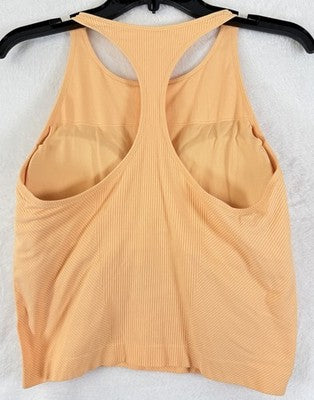 Calia Top XL High Neck Built In Bra Tank Workout Gym Shirt Womens Orange New NWT