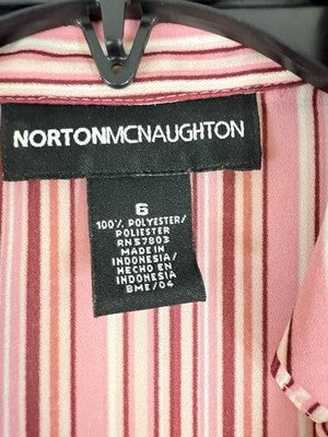 Norton Mcnaughton Top 6 Lot Blouse Womens Tops Button Down Pink Long Sleeve