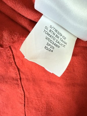 Gap Cropped Top Medium Petite Linen Blend Crop Shell Tank Sleeveless Red New NWT