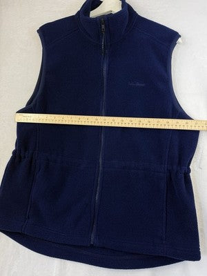 LL Bean Fleece Vest Women Medium Petite Vintage Made In USA Full Zip Hipster 90s