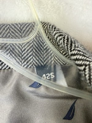 Nautica Jacket Men 42S Blazer Gray Herringbone Modern Fit Sport Coat 42 Short