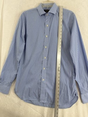 Ralph Lauren Polo Slim Fit Easy Care Button Up Shirt 15.5 39 Men’s Blue Stripe