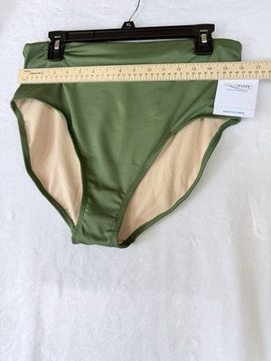 Dolfin AQUASHAPE Bikini Bottom XL Womens High Waisted Olive Green Swim New