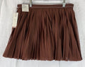 Calia Pleated Tennis Skort Large Brown Womens Skirt W/ Shorts New NWT