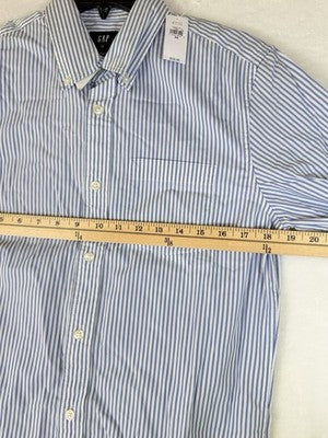 Gap Standard Fit Shirt XS Mens Blue Button Up Long Sleeve Cotton Poplin New NWT