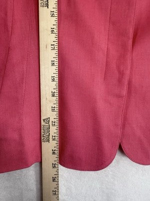 Vintage Talbots 14 Petite Jacket Linen Blend Pink Womens 14P Blazer Italy