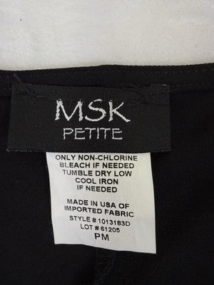 MSK Dress Medium Petite Black Shift 3/4 Sleeve Womens