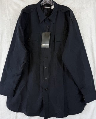 Blauer Super Shirt 19.5 Dark Navy Blue 36 37 Ling Sleeve Zip Front Mens New NWT