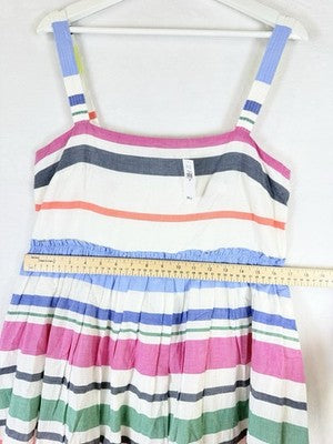 Gap Maxi Dress Medium Womens Striped Empire Waist 100% Cotton Sleeveless New $98