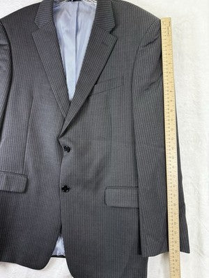 Tommy Hilfiger Mens Suit Jacket 42R Gray Pinstripe 100% Wool Blazer Sport Coat