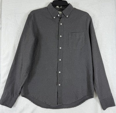 J Crew Flannel Shirt Men Small Gray Every Stitch Considered Classic Button Up