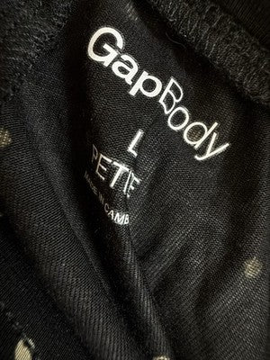 Gap Body Pajama Pants Large Petite Black Polka Dot Modal Knit New NWT