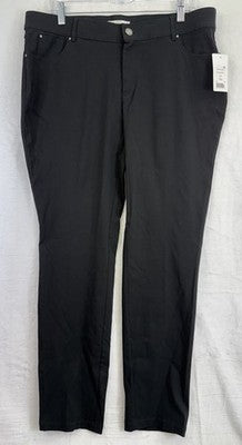 89th & Madison Womens 14W Black Heart Stretch Mid Rise Skinny Ankle Pant New NWT