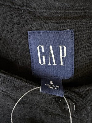 Gap Cotton Gauze Dolman Shirt Small Womens Top Black Button Up Short Sleeve New