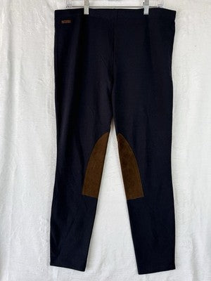 Polo Ralph Lauren Womens Equestrian Leggings XL Navy Blue Suede