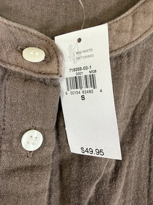 Gap Cotton Gauze Dolman Shirt Small Womens Top Brown Button Up Short Sleeve New