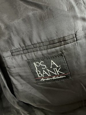 Jos A Bank Blazer 43r Wool Mens Charcoal Gray Pinstriped Jacket Gordon
