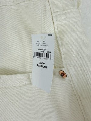 Gap Super Baggy Jeans 35 20 Women Off White Ivory Wide Leg High Rise New NWT