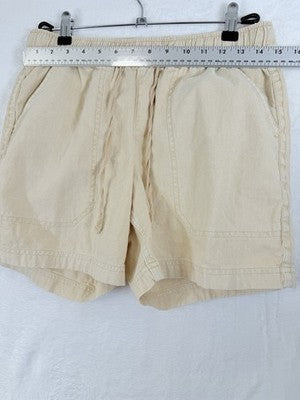 Eddie Bauer Shorts Small Women Hemp Cotton Pull On Ecru Beige 5”