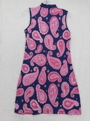 Ana Claire Dress Small Sleeveless Ruffled Tank Pink Blue Paisley Women New NWT