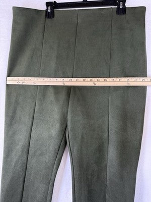 Ann Taylor Loft XXL Leggings Faux Suede Green Pull On Womens