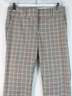 Ann Taylor Loft Pants O Petite Slim Plaid Womens 0P