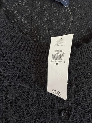 Gap Linen Blend Pointelle Dress XL Womens Black