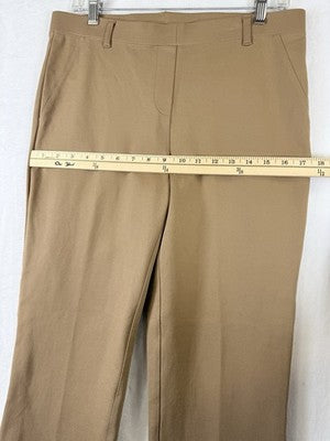 Quince Ultra Stretch Ponte Straight Leg Pant Large Pecan Brown Pull On Womens