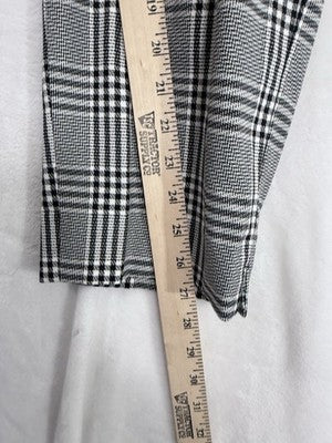 Talbots Hampshire Ankle Pants 16 Petite Gray Black White Plaid 16P Womens Pants