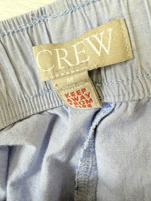 J Crew Cotton Boxer Shorts Medium Womens Sleep Pajama PJs Blue End On End