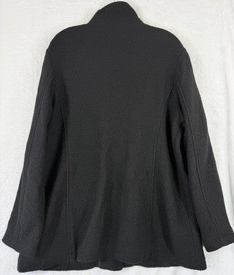 LL Bean Wool Coat XL Black Pea Coat Bellandi Made In Italy Womens
