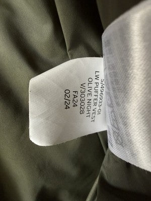Gap Cold Control Puffer Vest XL Womens Olive Green Full Zip Lightweight Pockets