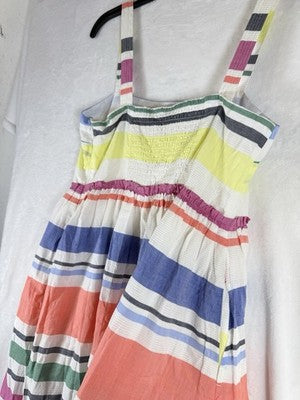 Gap Maxi Dress Small Womens Striped Empire Waist 100% Cotton Sleeveless New $98
