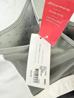 LIVI Cacique 40DD High Impact Underwire Sports Bra Gray Lane Bryant New NWT