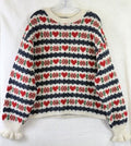 Old Navy Sweater Women XL Tall  Loose Crew Neck Wool Cropped Hearts Fair Isle