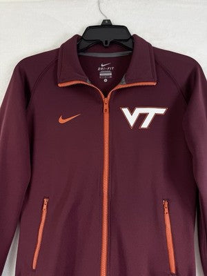 Nike Virginia Tech Hokies Dri-FIT Full Zip Track Jacket Small Mens Maroon