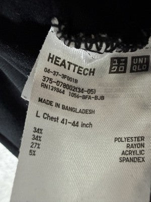 Uniqlo Heattech Men Long Sleeve T Shirt Black Base Layer Heat Tech Thermal