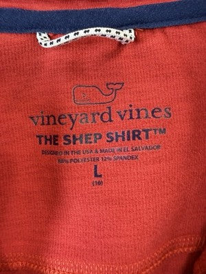 Vineyard Vines The Shep Shirt Large Boys Red 1/4 Zip