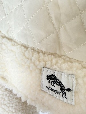 Wrangler Western Shirt Jacket 3XL Womens Ivory Sherpa Fleece Snap Button Shacket