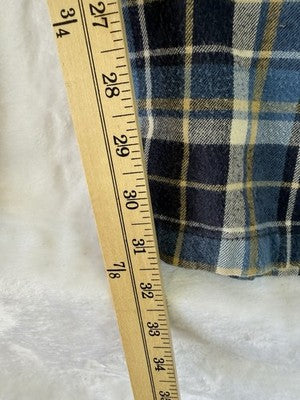 LL Bean Flannel Pajama Pants Large Tall Mens Blue Plaid