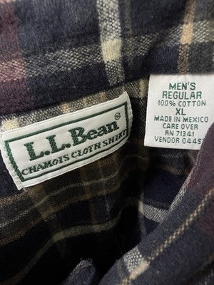 LL Bean Chamois Flannel Shirt XL Mens Button Up Long Sleeve Plaid Vintage 90s