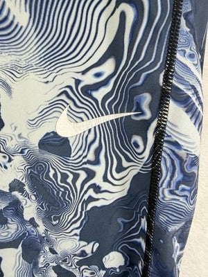 Nike Pro Womens Large Training Leggings Cropped Dri Fit Blue Workout Gym