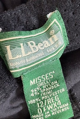 LL Bean Womens Utility Pants 12 Black Nylon Stretch Hiking
