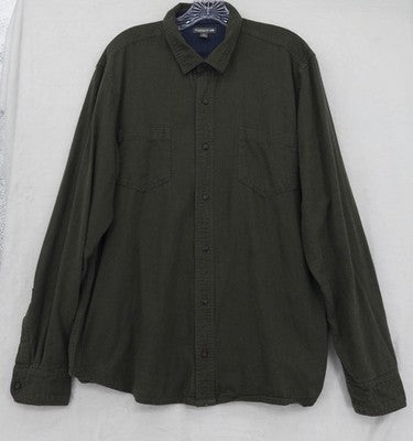 Toad And Co Mens Flannel Shirt Large Green Button Up Long Sleeve 100% Cotton