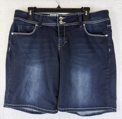 Hydraulic Jean Shorts 17 18 Womens Denim Embellished Dark Blue Lola Curvy